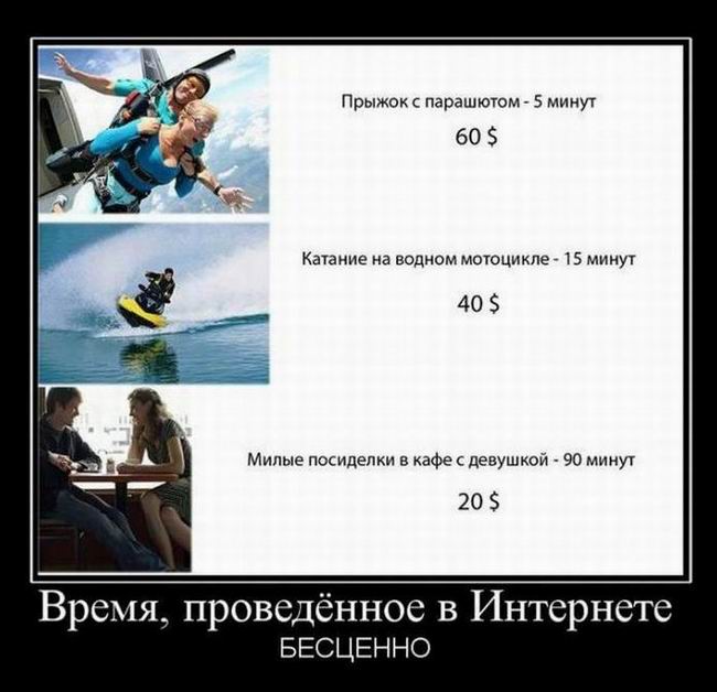Время, проведённое в интернете бесценно