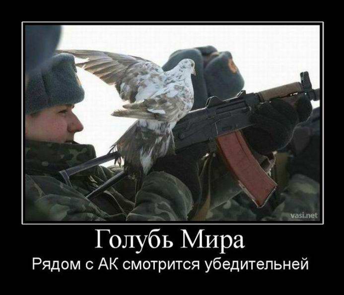 Голубь Мира рядом с АК смотрится убедительней