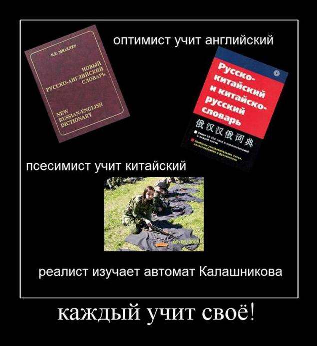 Оптимист учит английский, пессимист учит китайский