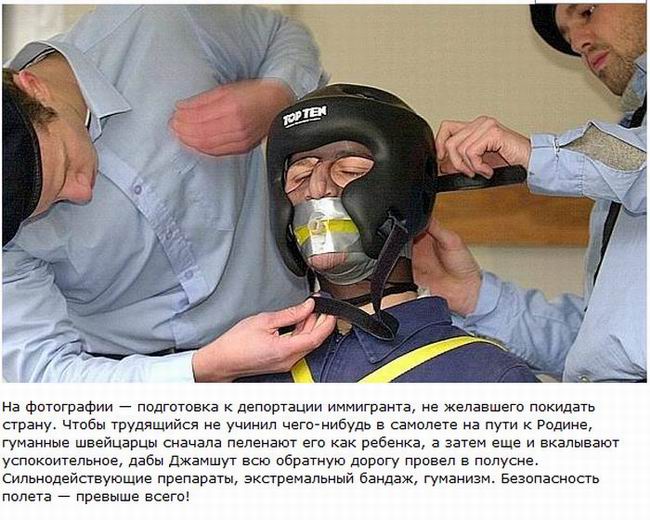 Подготовка к депортации иммигранта, не желавшего покидать, страну