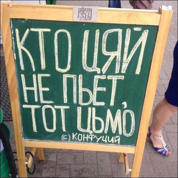 Кто цяй не пьет, тот цьмо! Конфуций